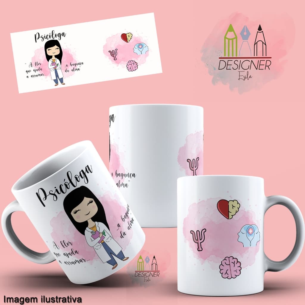 Caneca Profissão Feminina Personalizada Diversos Modelos de Profissões Femininas, Profissão Mulher