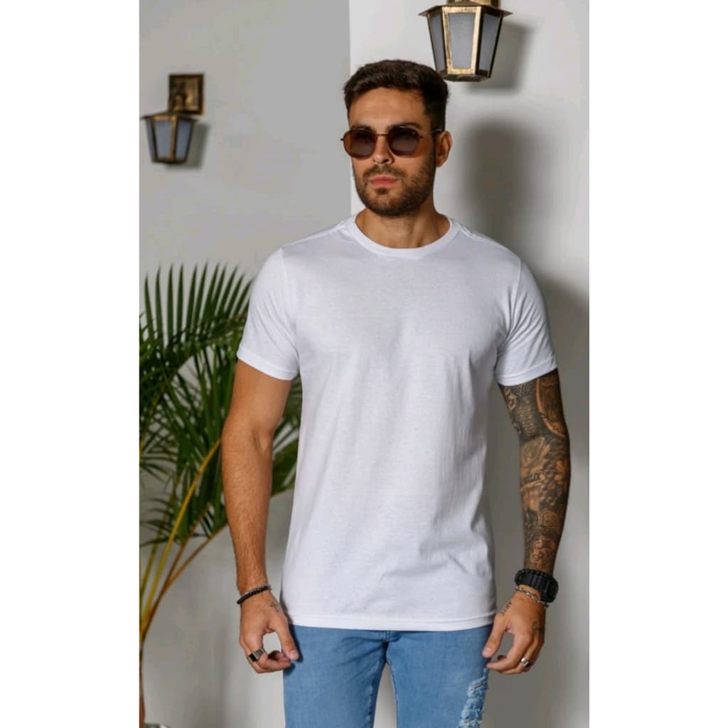 Camiseta Basica Masculina Lisa 100% Algodão Casual Tendencia