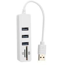 DG 3 Portas USB 2.0 SD / TF Leitor de Cartão Hub Adaptador Splitter Combo para Computador Portátil