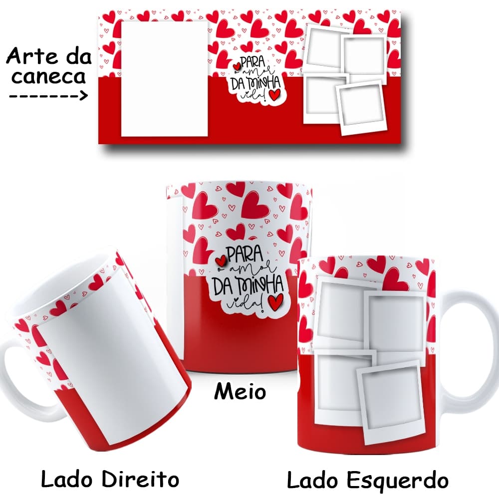 Caneca Casal Vários Modelos - Porcelana 325 ML