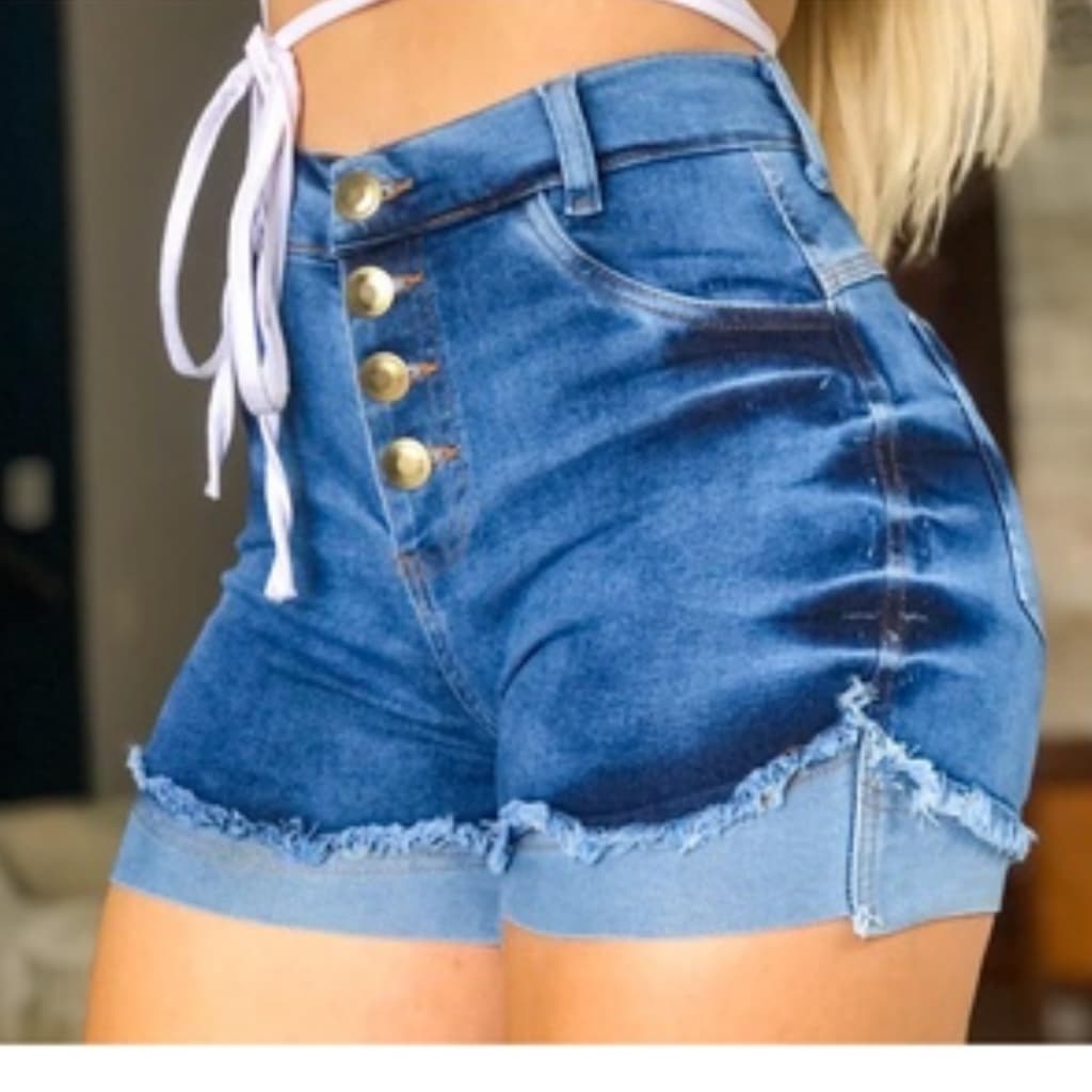 Short Jeans Feminino Destroyed Jeans Premium Da moda Short Curto Short Jeans Feminino Cintura Alta Modelo Detonado