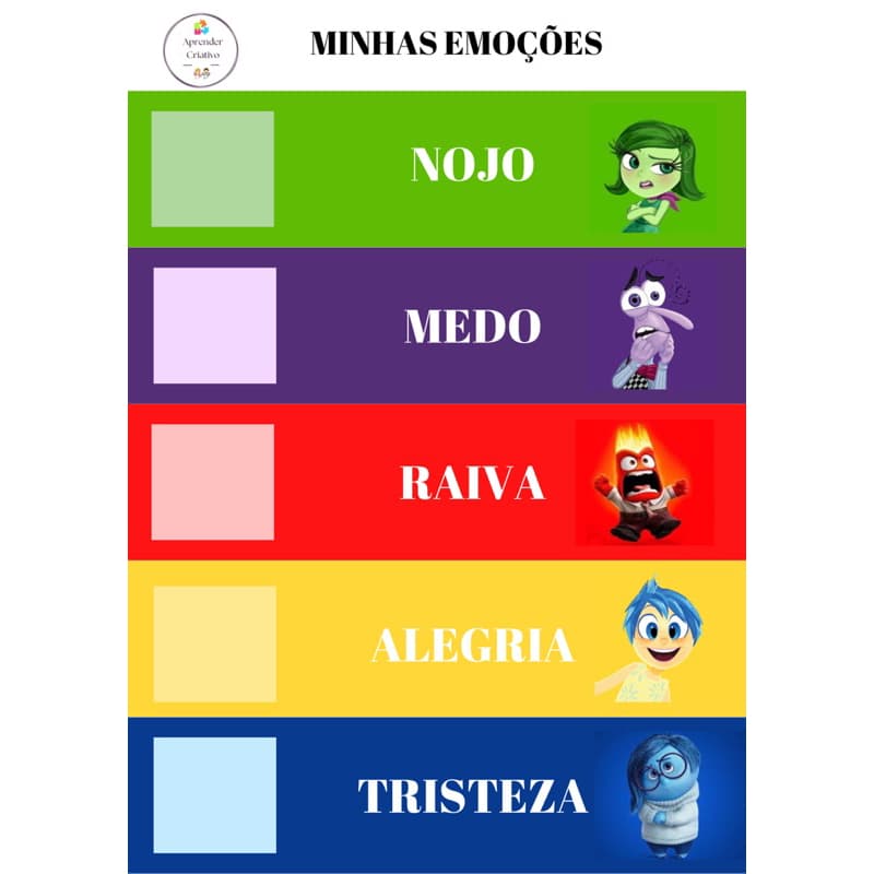 Emoções divertidamente-TEA-atividades