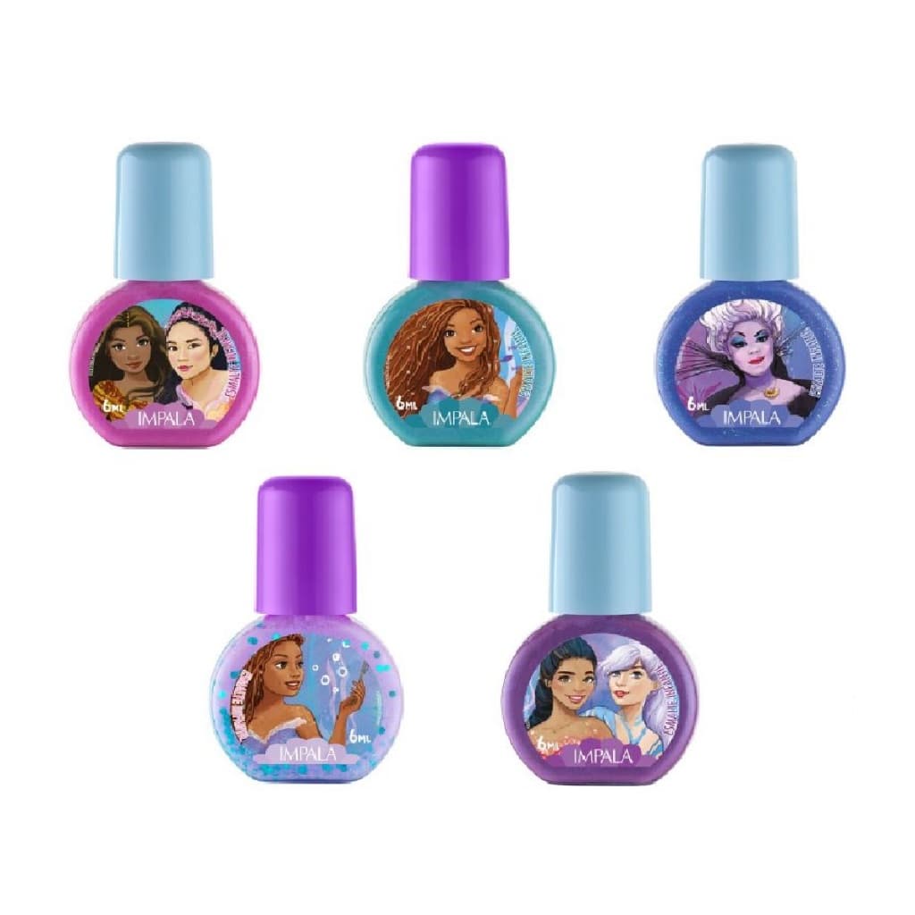 Impala Kit C/5un Esmaltes Disney Coleção Pequena Sereia Infantil