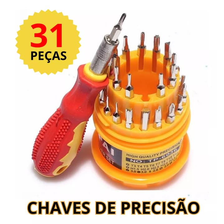 Jogo De Chaves 31 In 1 Precisão Fenda Torx Alen Philips Pontas De Chaves Diversas
