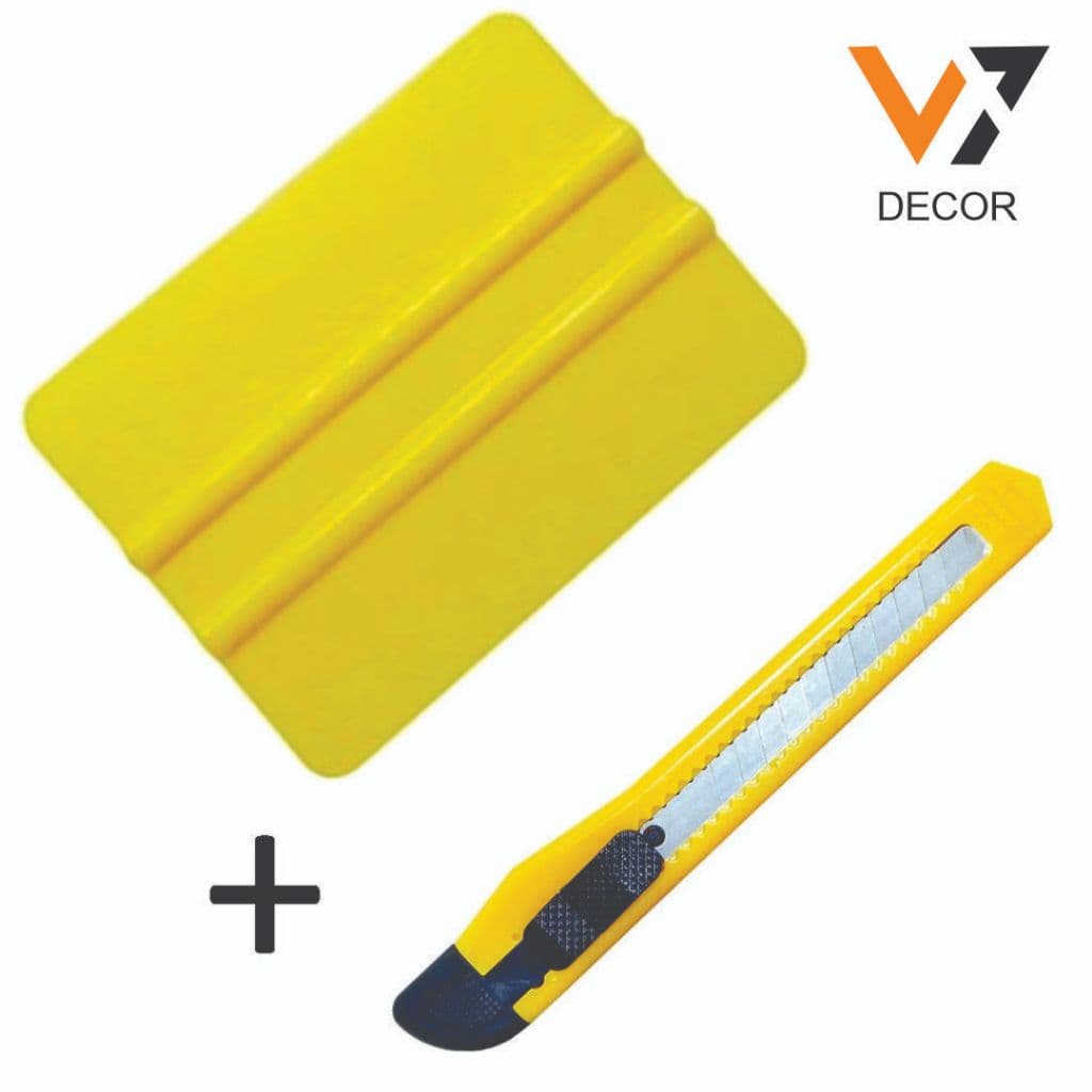 Kit Espátula + Estilete Para Aplicação De Papel de Parede
