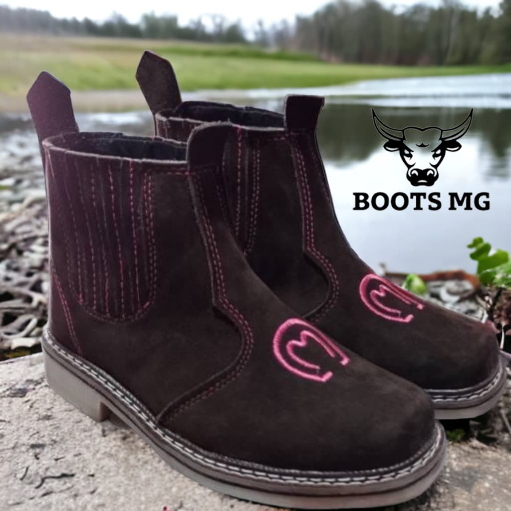 Bota Feminina Salto Country Cano Curto Texana Botina Sapato Butina Coturno Couro Legitimo Original