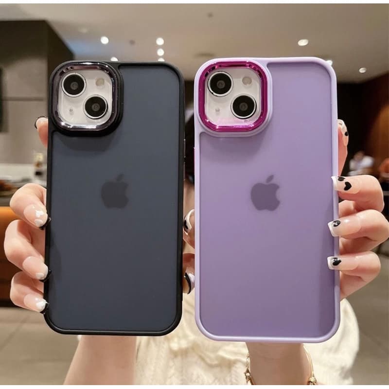 Capa Acrílico Fosca Metalizada Para Motorola G22/G32/G45/G52/G53/G54/G55/G73/G75/G82/G84/G85 Com Detalhe Metalizado