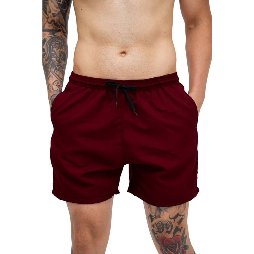 Tactel Short Liso Moda Praia Verão Calor Maculino