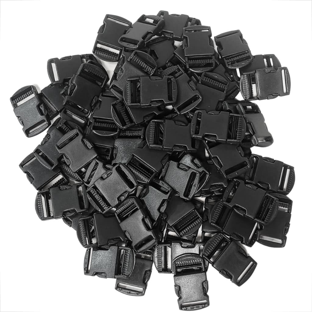 Fecho Engate Rápido Preto Bolsa Mochila Plástico 25mm 75 Unidades