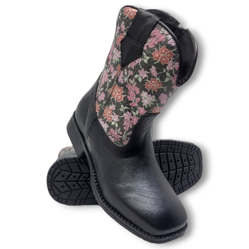 Bota Texana Country Menina Infantil Feminina, Botina Feminina Infantil Cano Longo