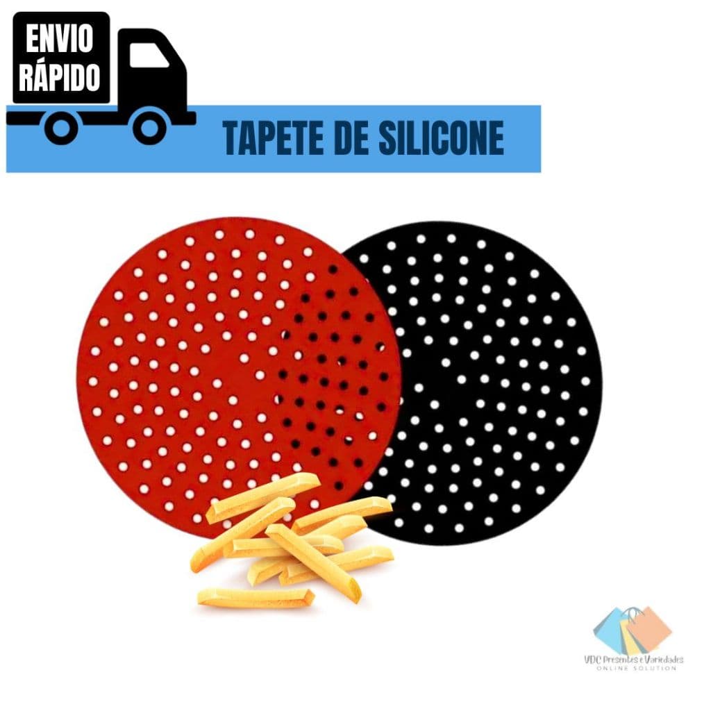 Tapete Protetor Silicone Antiaderente Fritadeira Air Fryer Universal 21CM Redondo Reutilizável