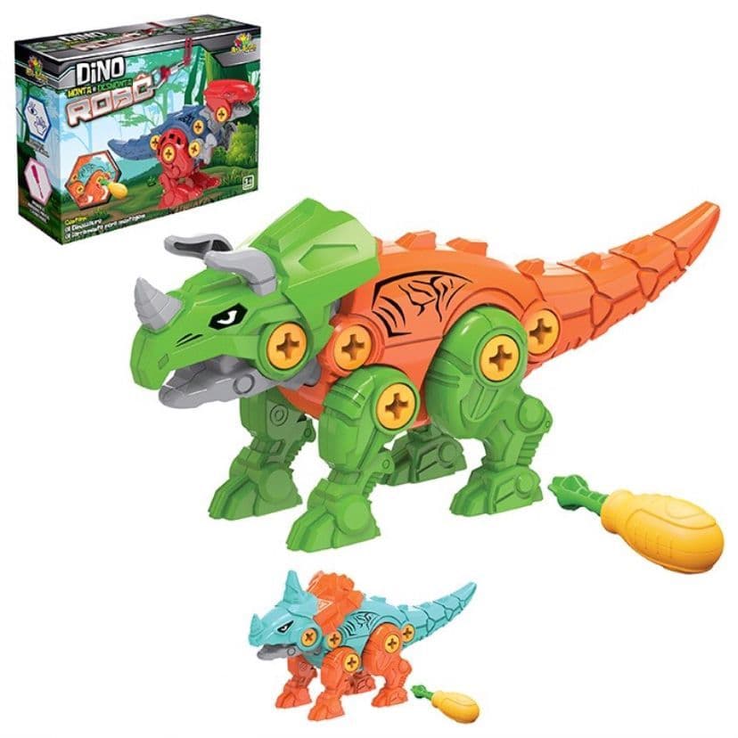 Brinquedo Dinossauro Robô Monta e Desmonta Colorido Dino Educativo Art