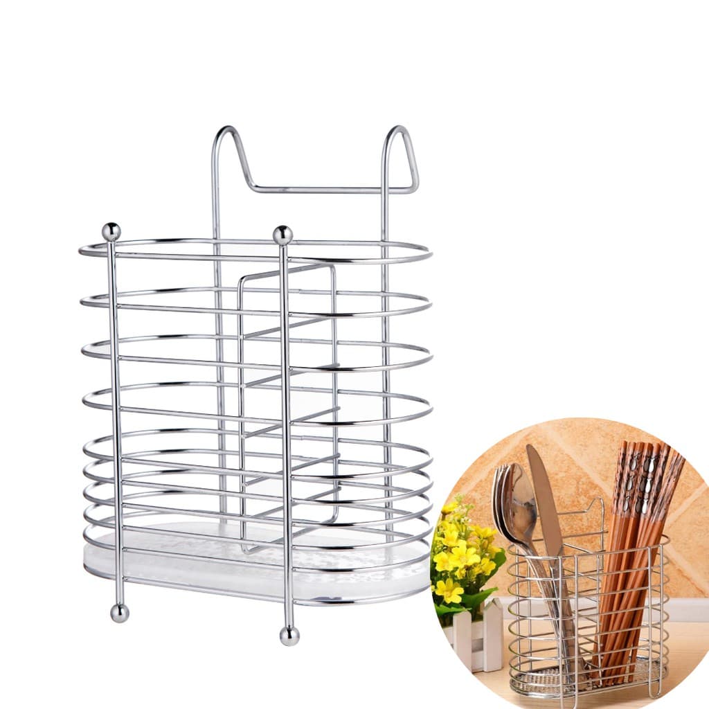 Porta Talheres 15,5x20x10cm Super resistente Organizadores Cromado E Alça Encaixável Talher Top Útil
