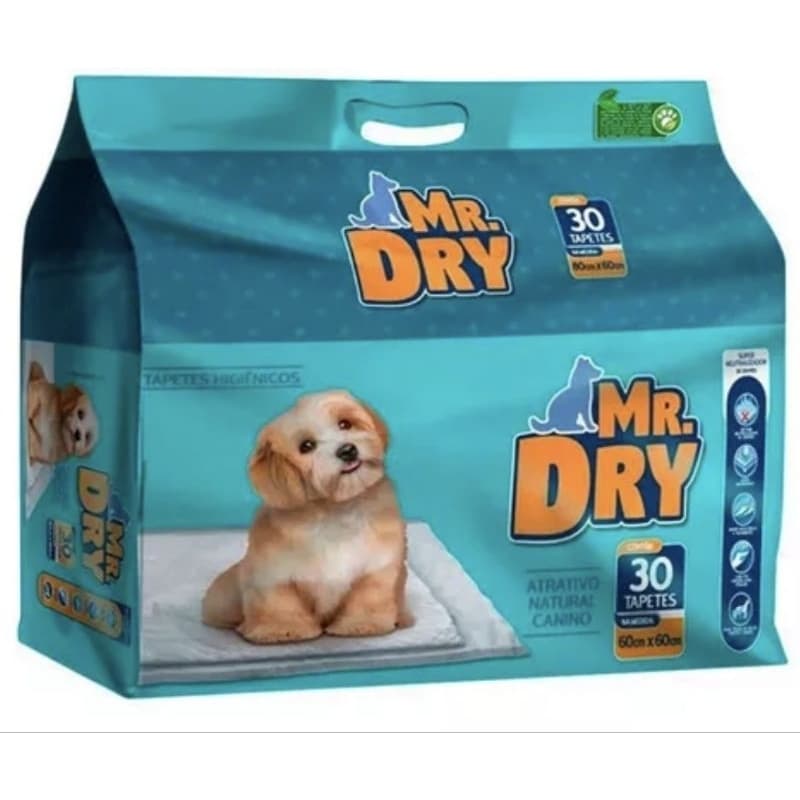 Tapete Higienico Mr Dry 60x60cm 30 Unidades