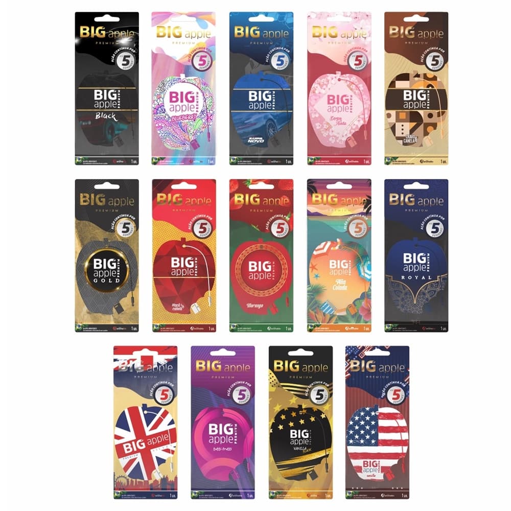 Kit Aromatizante Sortido Big Apple Pendura Automotivo