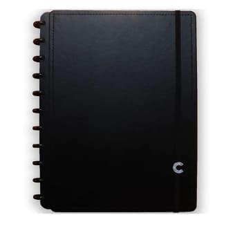 Caderno Inteligente Grande Universitário 80 Folhas Black/Preto 11 discos - Caderno Inteligente