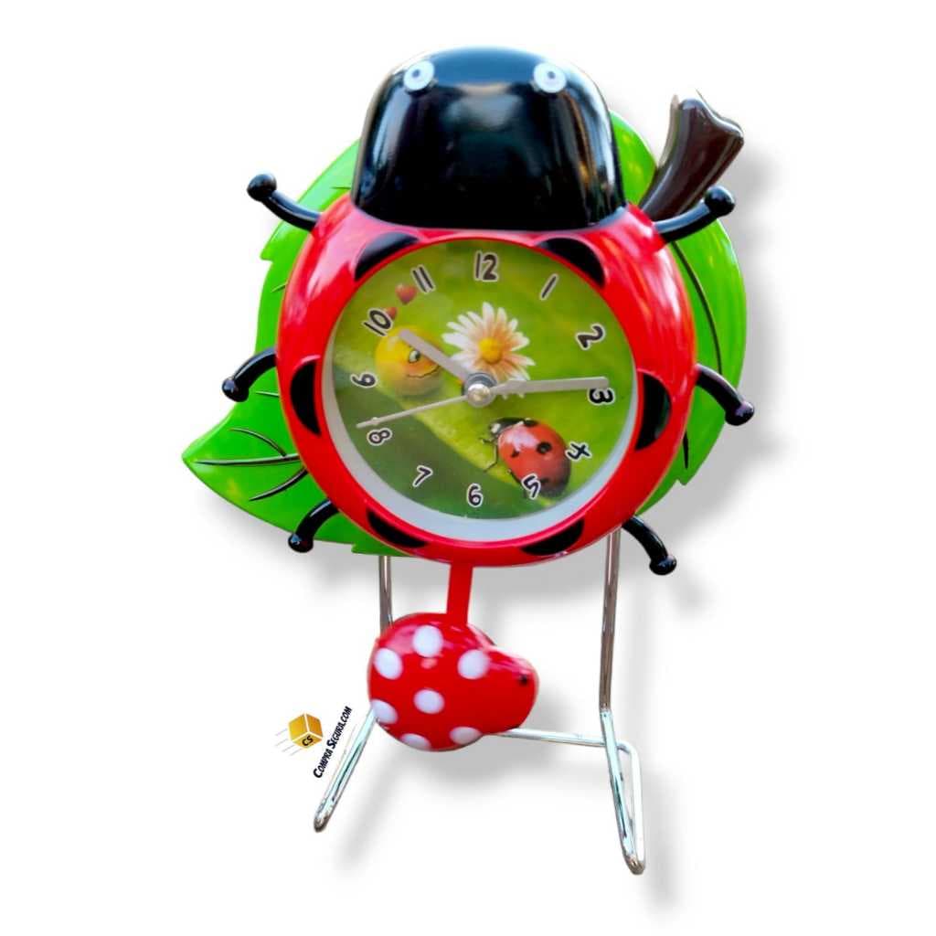 PROMOÇÃO Relógio de mesa personalizados com pêndulo - Joaninha, tartaruga