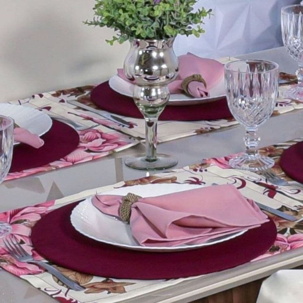 12 Capas de Sousplast De Malha Lisa pra Festa Buffet Jogo Americano Redondo Mesa Posta Base 35 CM