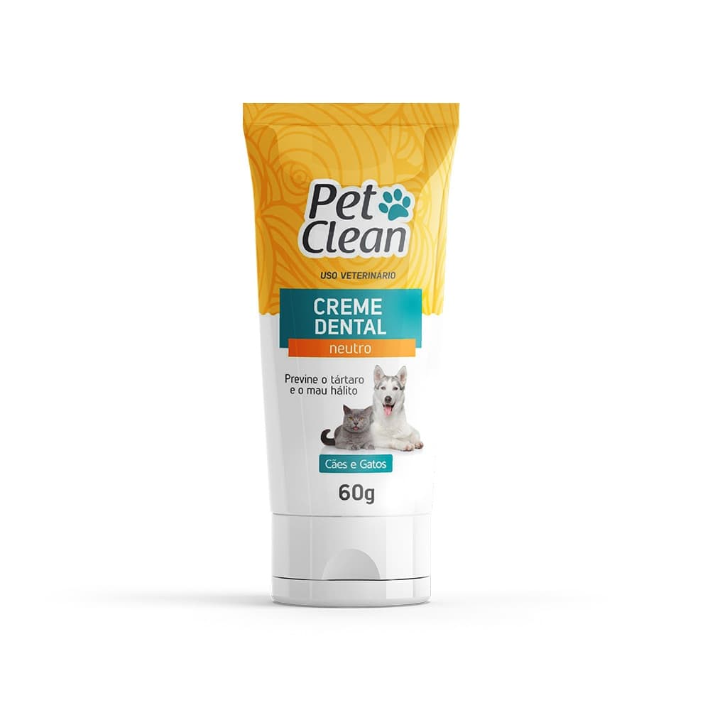 Creme Dental Neutro Pet Clean 60g para Cães e Gatos
