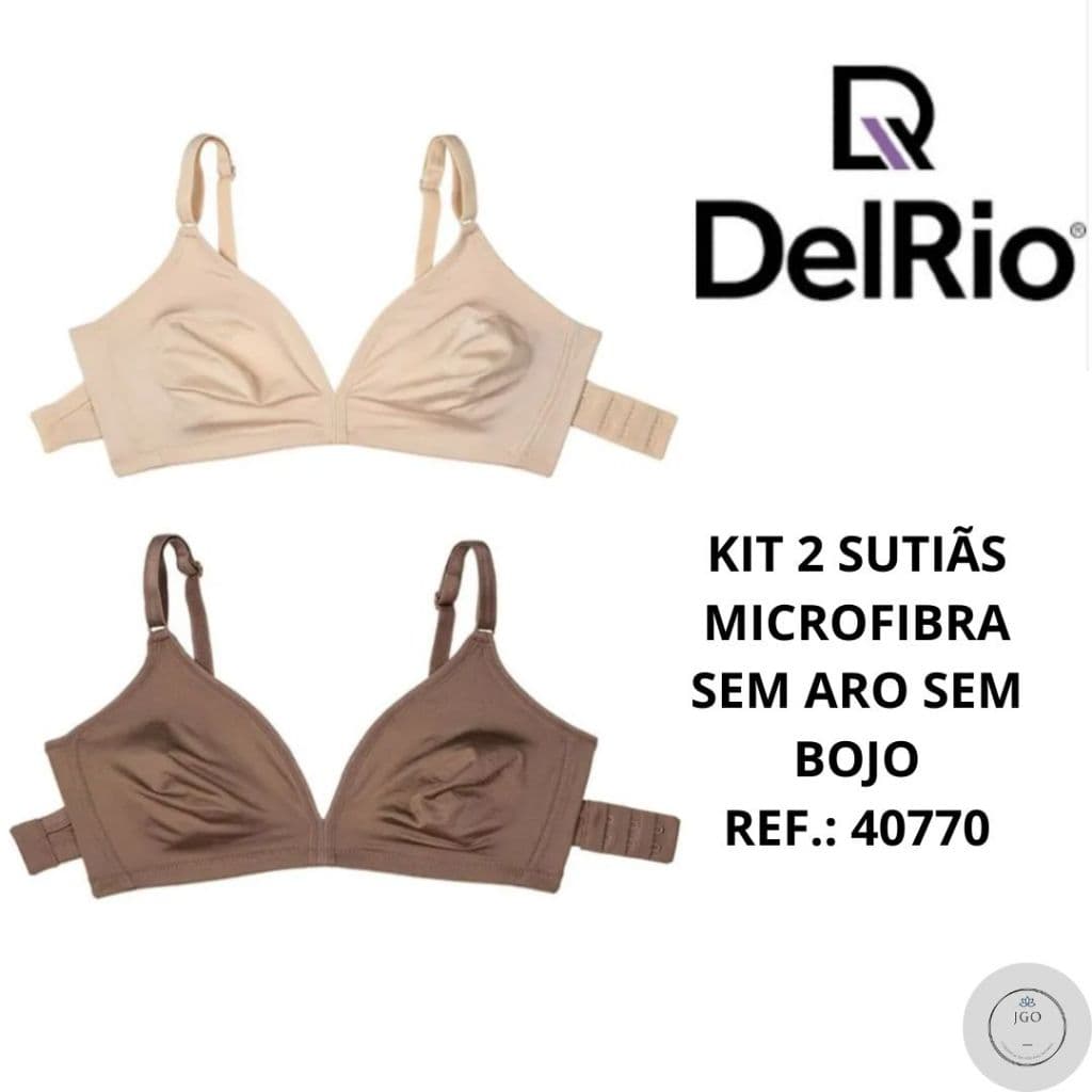 Kit com 2 sutiãs microfibra sem bojo sem aro Del Rio Ref.: 40770