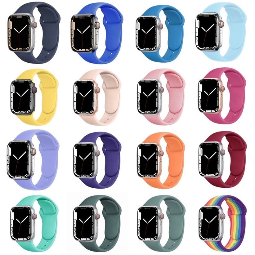 Pulseira De Silicone Para Relógio Smartwatch Premium Sport Compatível Apple Watch 38mm 40mm 41m 42mm 44mm 45mm 49mm