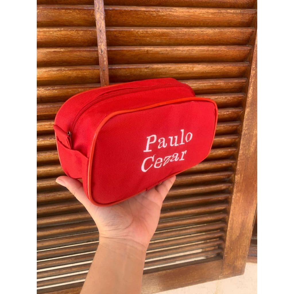 Estojo escolar ou necessaire grande Bordado nome ou profissão 23X13 volta as aulas ou viagens