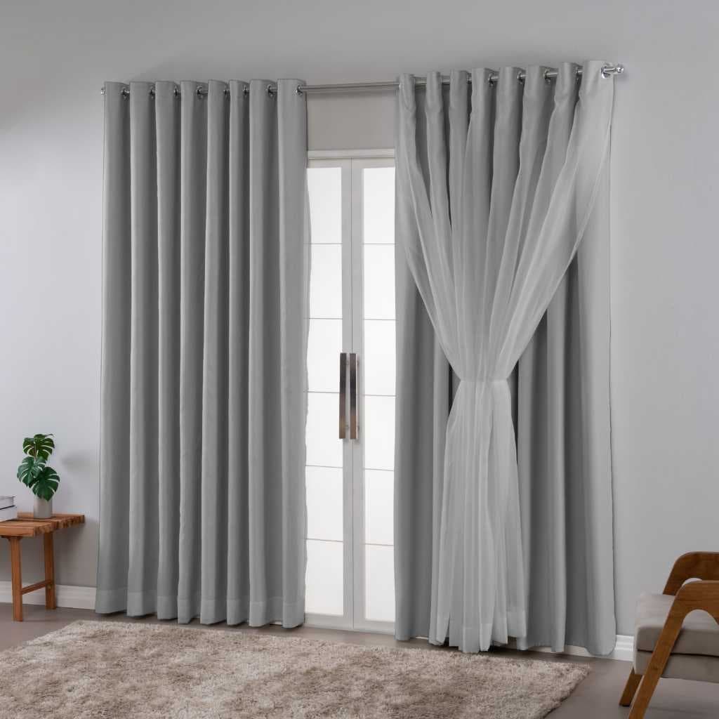 Cortina Sob Medida Blackout Com Voil Em Tecido 5.00x2.90 Sala Quarto
