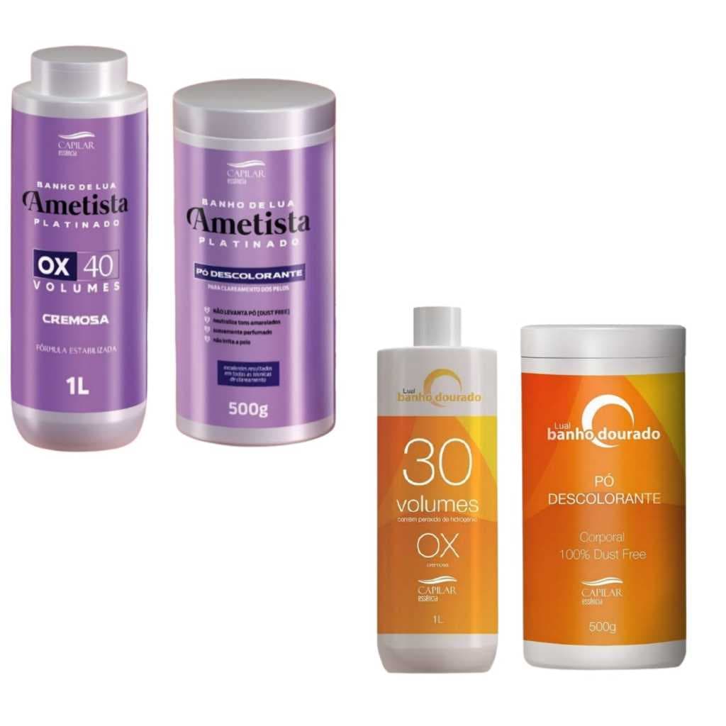 Kit Banho de Lua Dourado Descoloração dos pelos Corporal