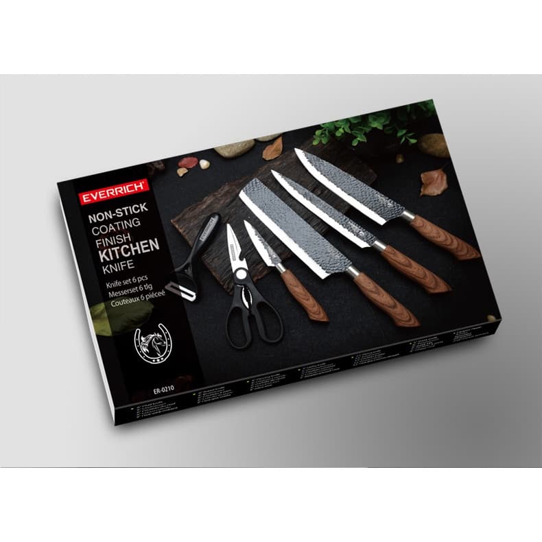 Kit De Facas Para Churrasco Cozinha C/ 6 Peças Antiaderentes