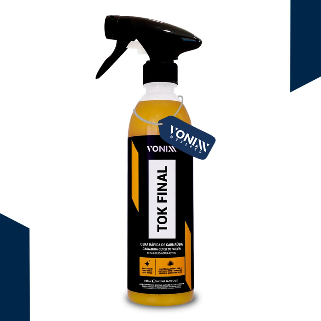 Cera Spray Tok Final 500ml Automotiva Carnaúba Brilho e Proteção Vonixx