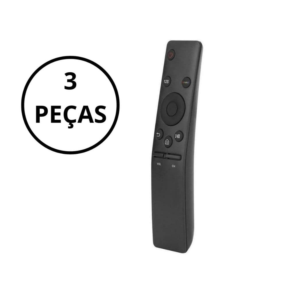 KIT 3 CONTROLE REMOTO COMPATÍVEL TV Samsung Led 4k Smart Curva