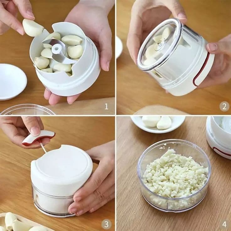 Processador Triturador de Alimentos Manual Mini Moedor, Alho, Vegetal, Triturador, Pimenta, Cebola
