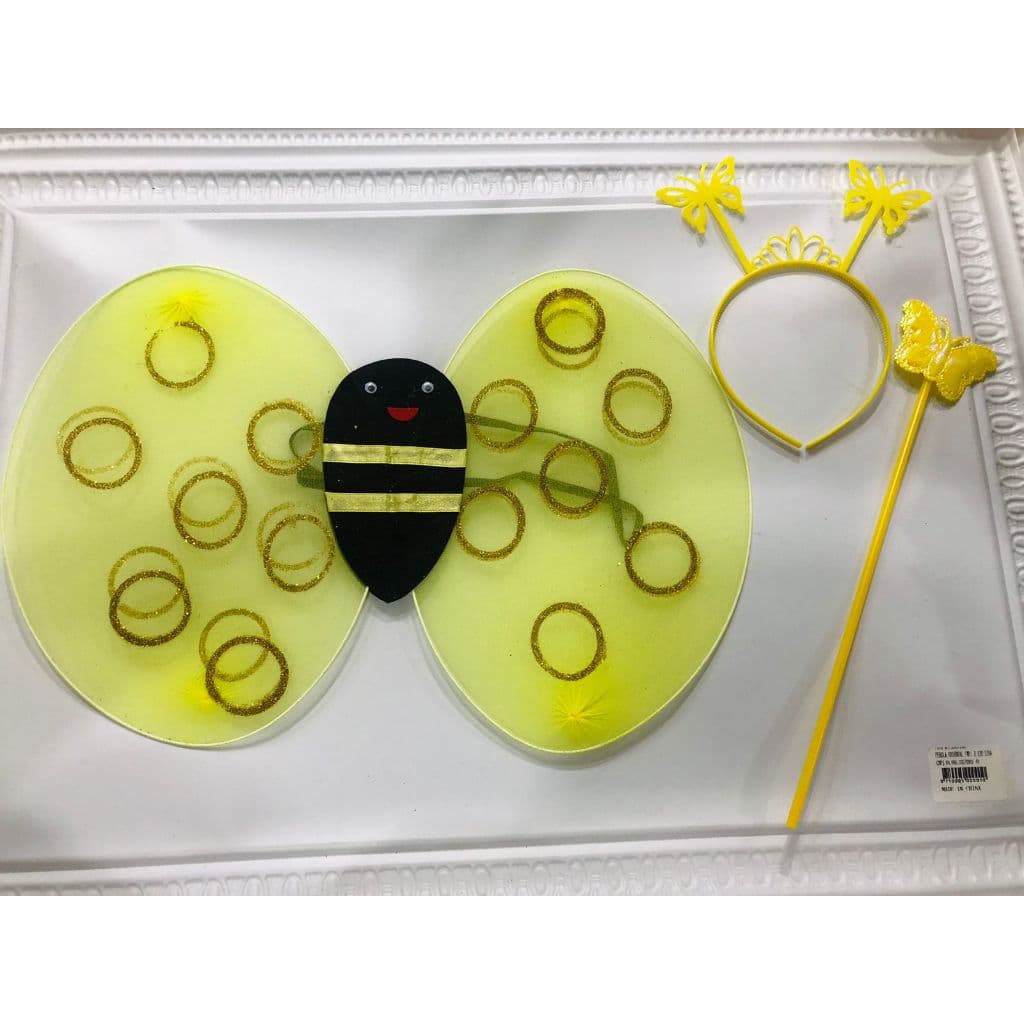 Kit Asa Abelhinha - Kit Fantasia Abelha (Asa , Varinha e Arco de Cabeça) - Abelha - Abelhinha - Bee - Fantasia - Carnaval - Festa