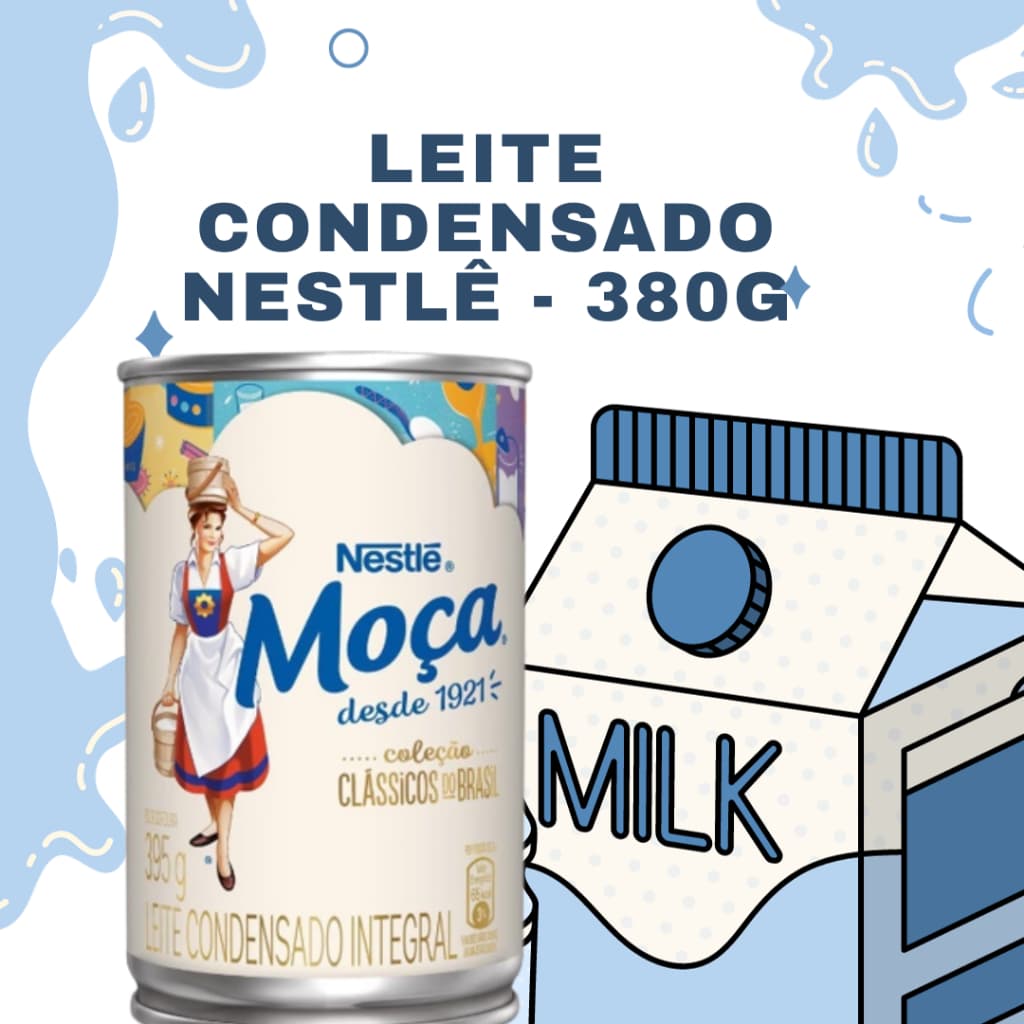 Kit com 4 Unidades de Leite Condensado Moça Nestlé Lata 395g – Sabor Original e Qualidade