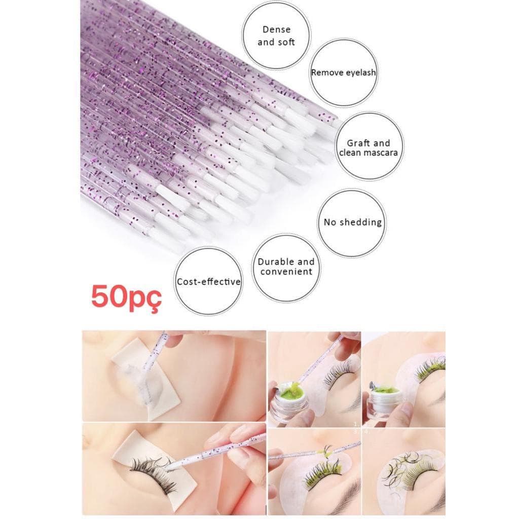 Escova De Nylon Descartável Micro Cristal Rímel Extensões De Cílios Ferramentas De Maquiagem
