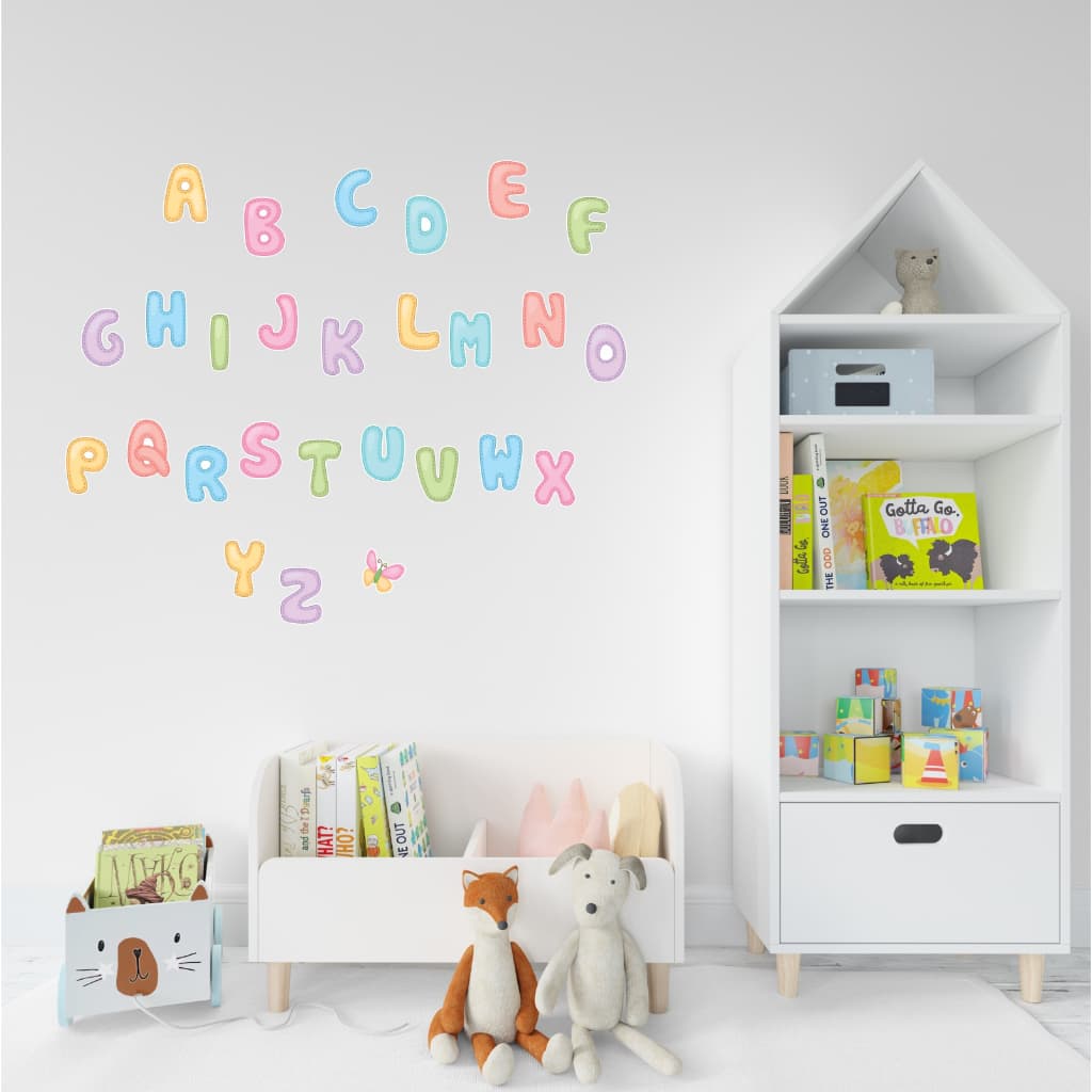 Adesivos de Parede Infantil Alfabeto Letras Didático aprender educativo aprendizagem