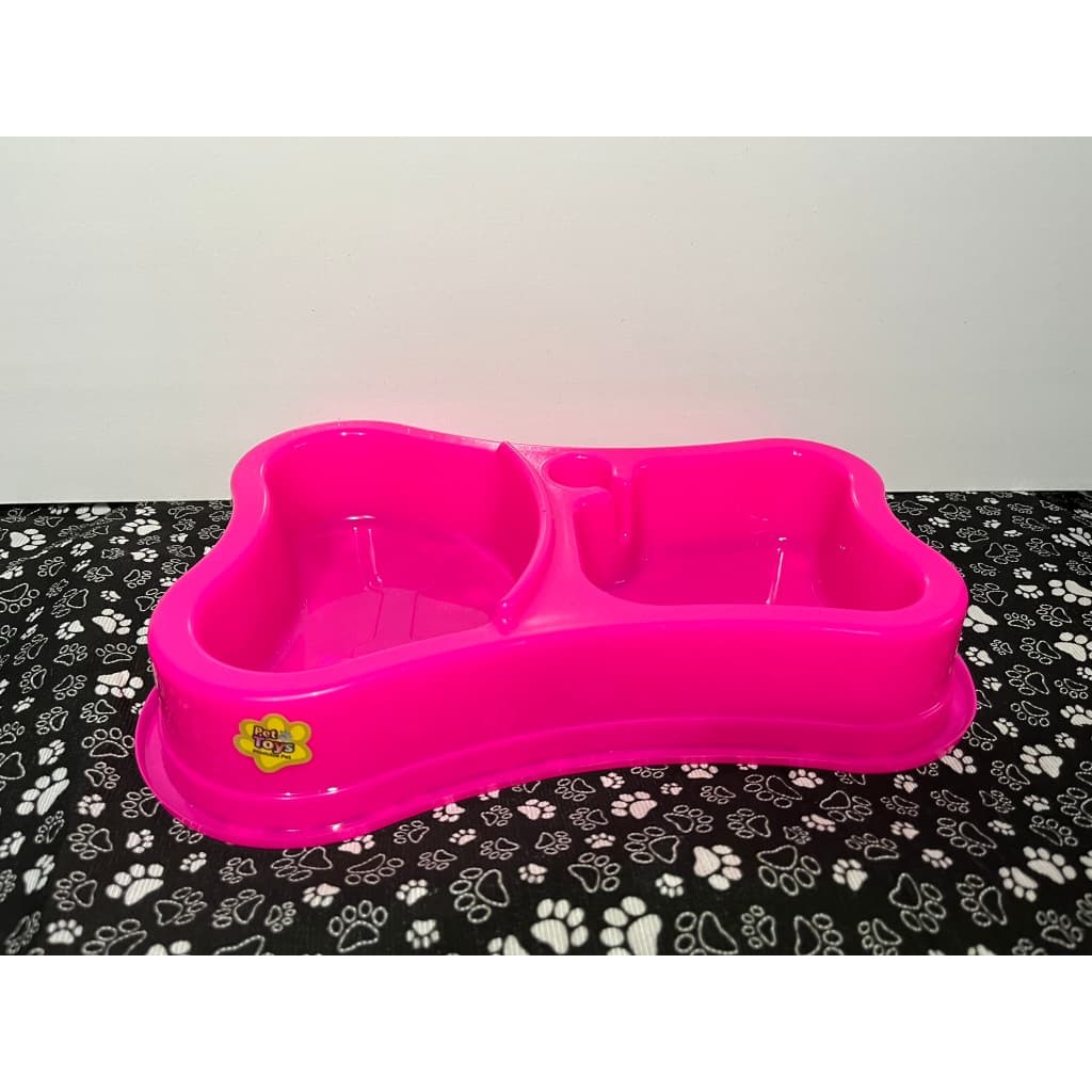 COMEDOURO E BEBEDOURO AUTOMÁTICO - DOIS EM UM - ROSA E AZUL - BOA CAPACIDADE