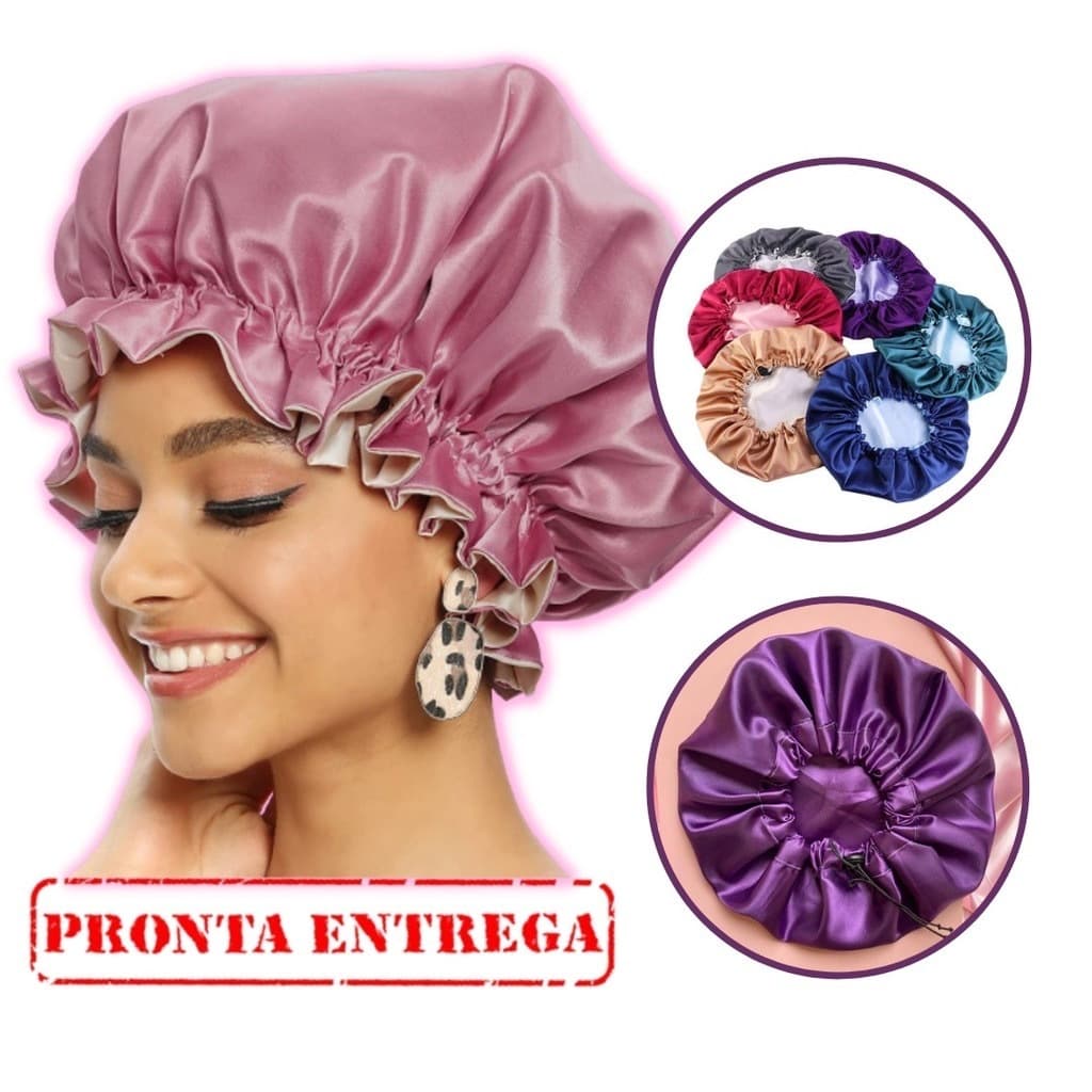 Touca de Cetim Antifrizz com Elastico - Ideal para Day After