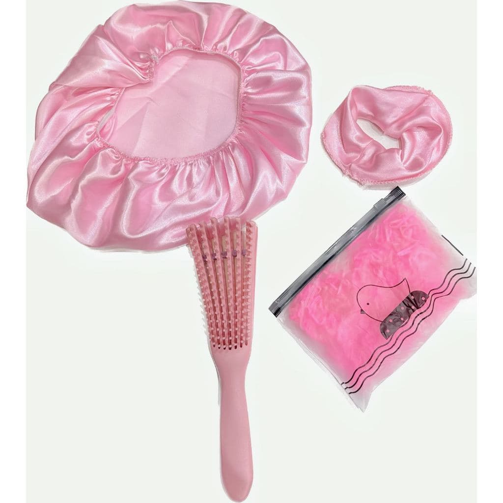 Toca/ Touca De Cetim Anti Fri+Xuxin de Cetim Anti Frizz+Escova Polvo Pe o cabelo elástico