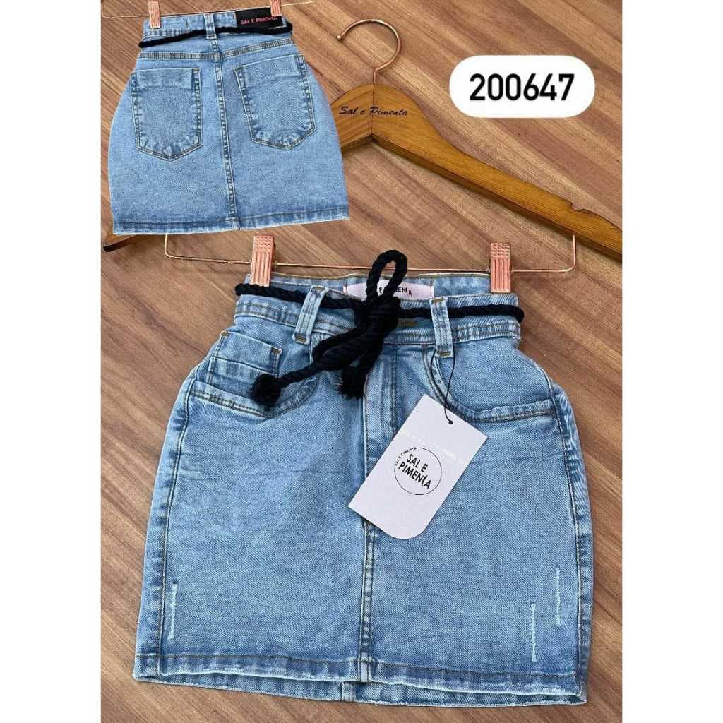 saia jeans feminina sal e pimenta