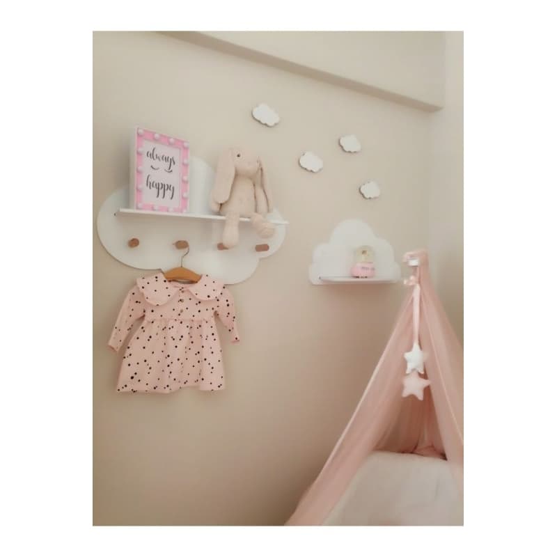 Nicho Nuvem com Cabideiro Prateleira Infantil