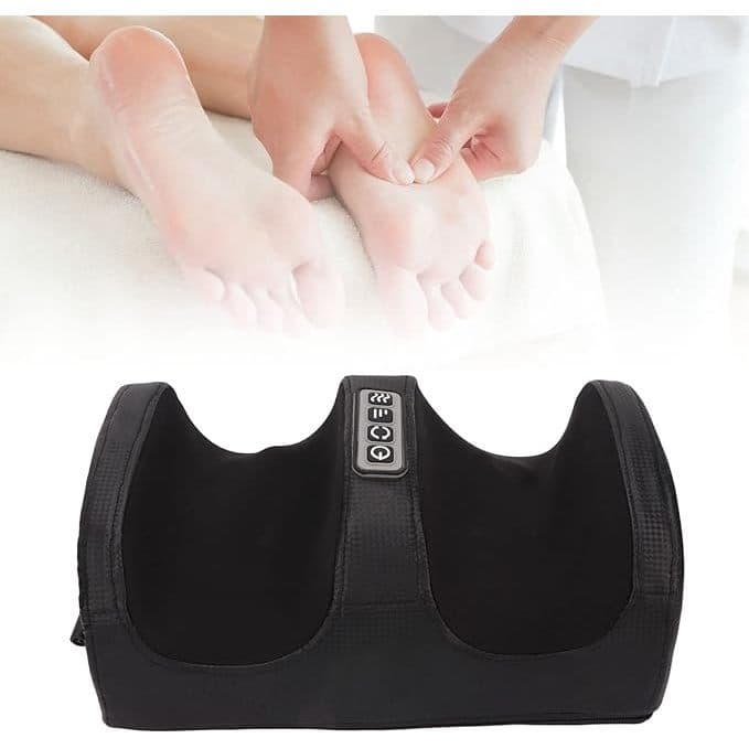 Massageador de Pés e Pernas Elétrico -Aquecimento Shiatsu - 110v e Massageador de Pés Magnético Duplo Rolo de Massagem