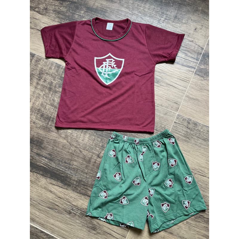 Pijama Fluminense Time Tricolor Infantil Juvenil Temático De Malha Algodão Short Personagem Time Vingadores Disney Marvel Verão Menino Masculino Atacado Revenda