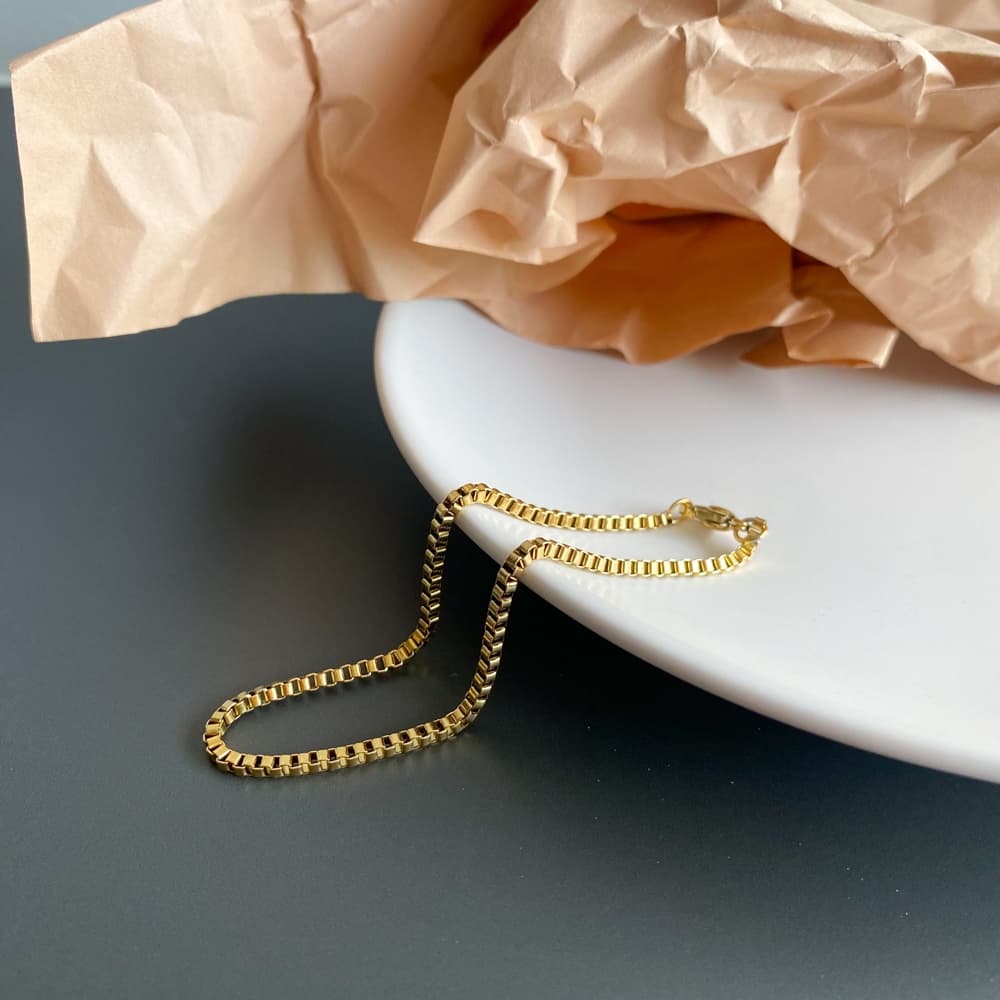 Pulseira Bracelete Feminina Masculina Dourado Veneziana Aço - Aço Cirúrgico Semijoias Antialérgico Hipoalérgico