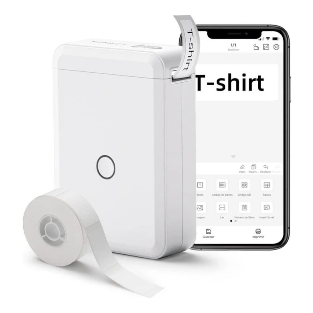 Mini Impressora Rotuladora Etiquetas Niimbot D110 + 1 Rolo