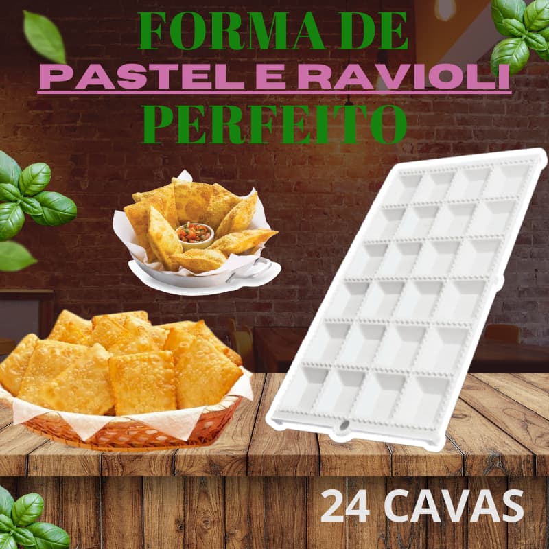 Forma Para Modelar Ravioli Mini Pasteis Massa Com 24 Cavas Cavidades