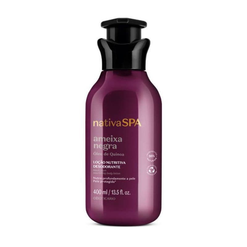 Loção Desodorante Hidratante Corporal Nativa SPA Ameixa Negra 400ml Oboticario.