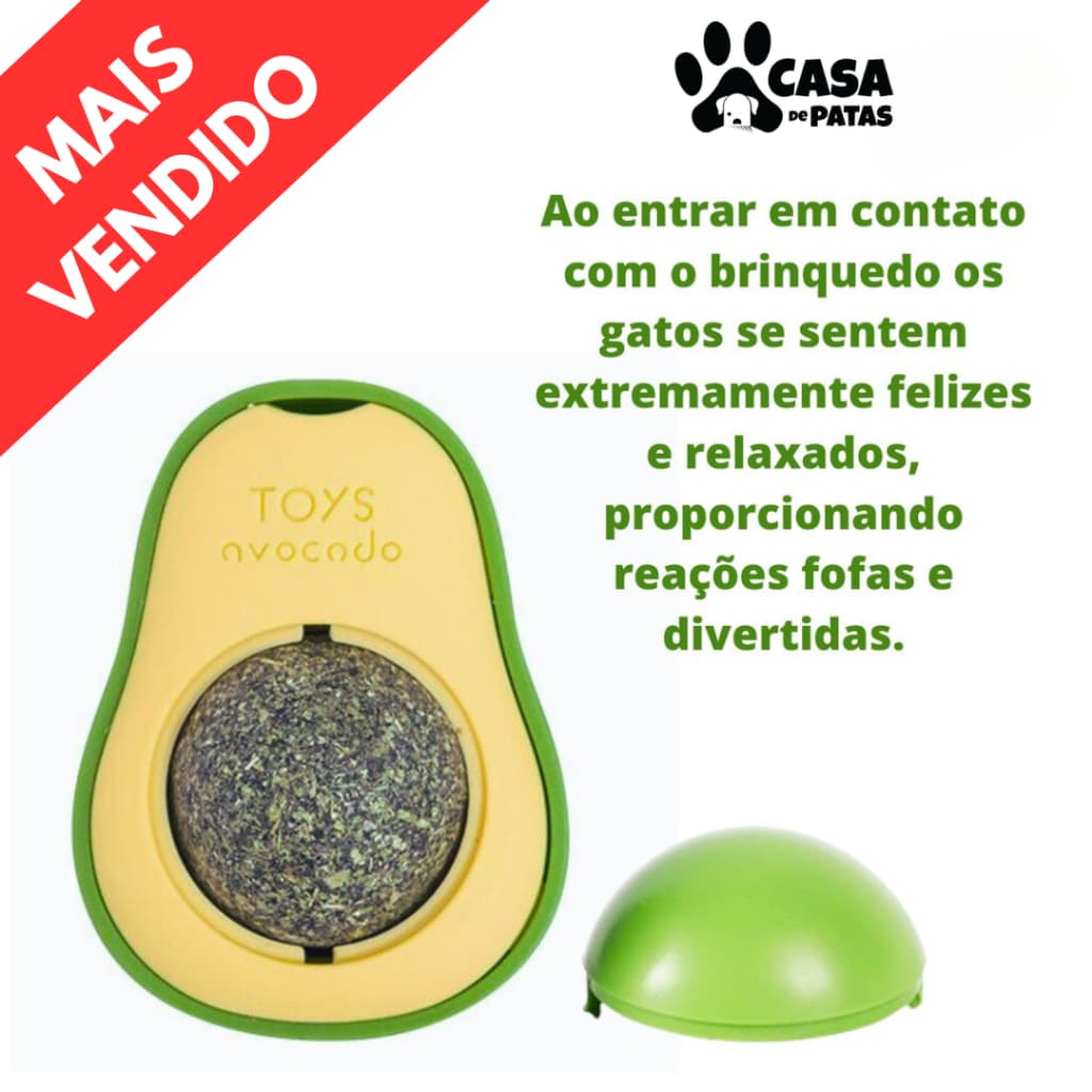 Abacate Brinquedo Interativo para Gato Pet com Catnip Erva Gato Natural Bola de Lamber