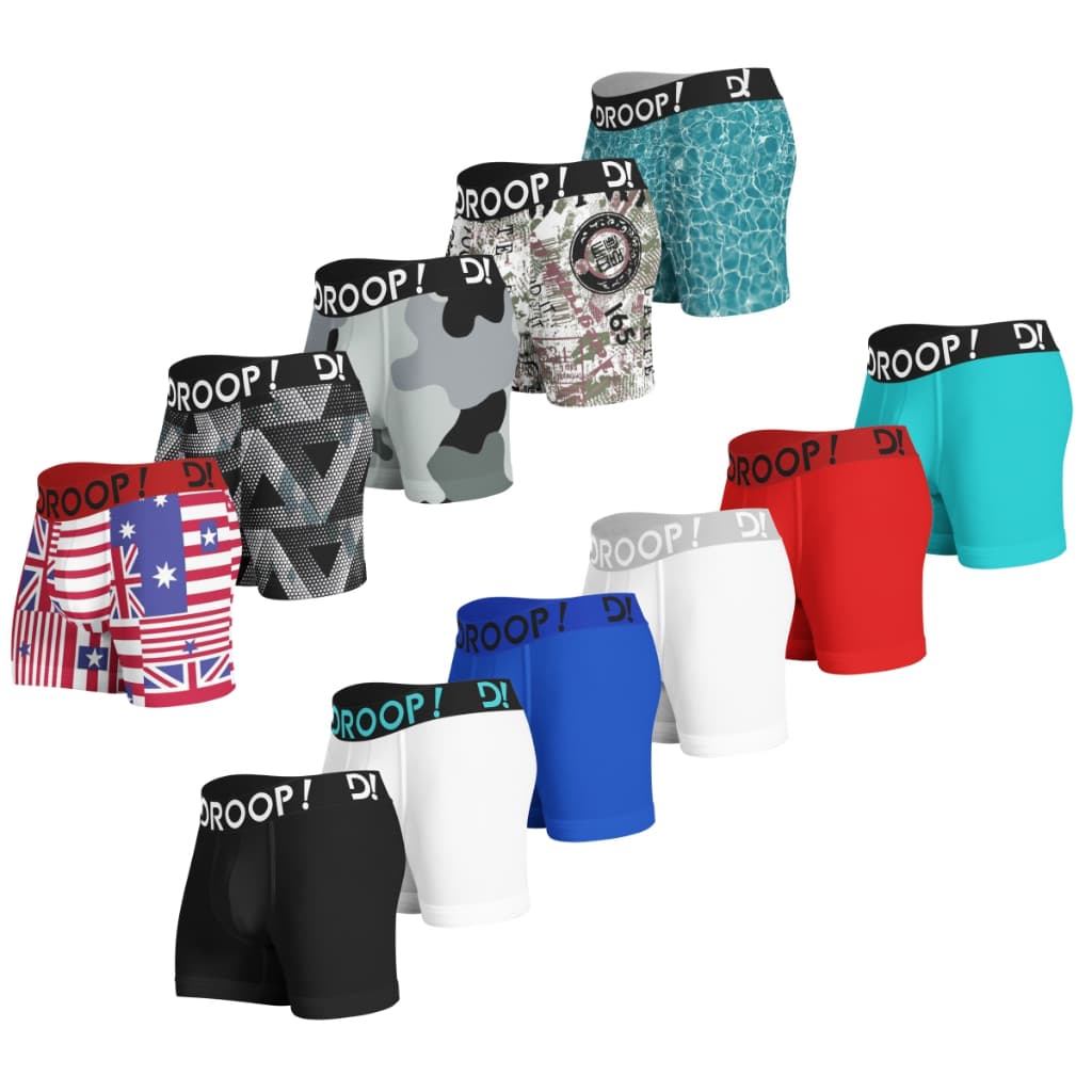 Kit 6 Cuecas Boxer Droop! Tecido Importado Peruano