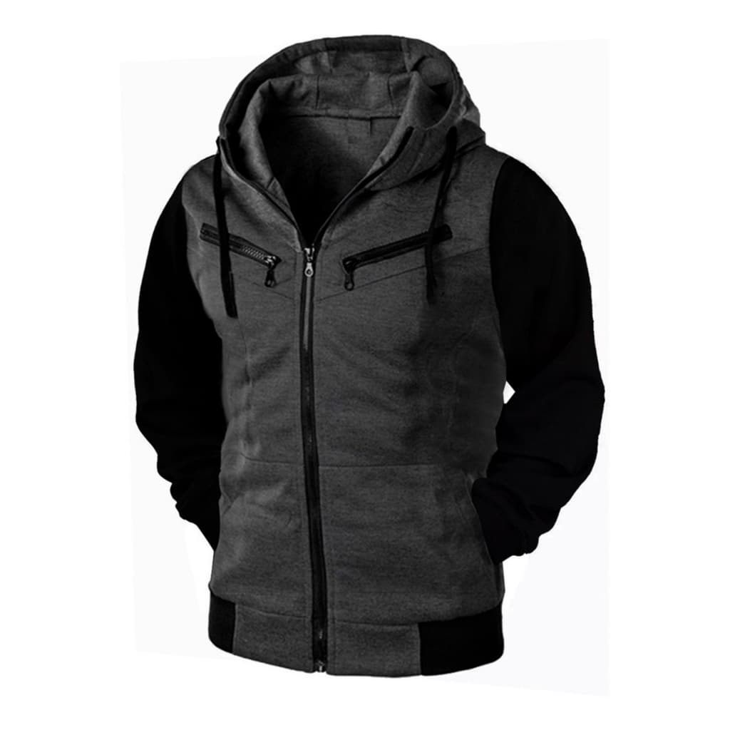 Agasalho Blusa de Frio Moletom Com Zíper e Capuz Masculino